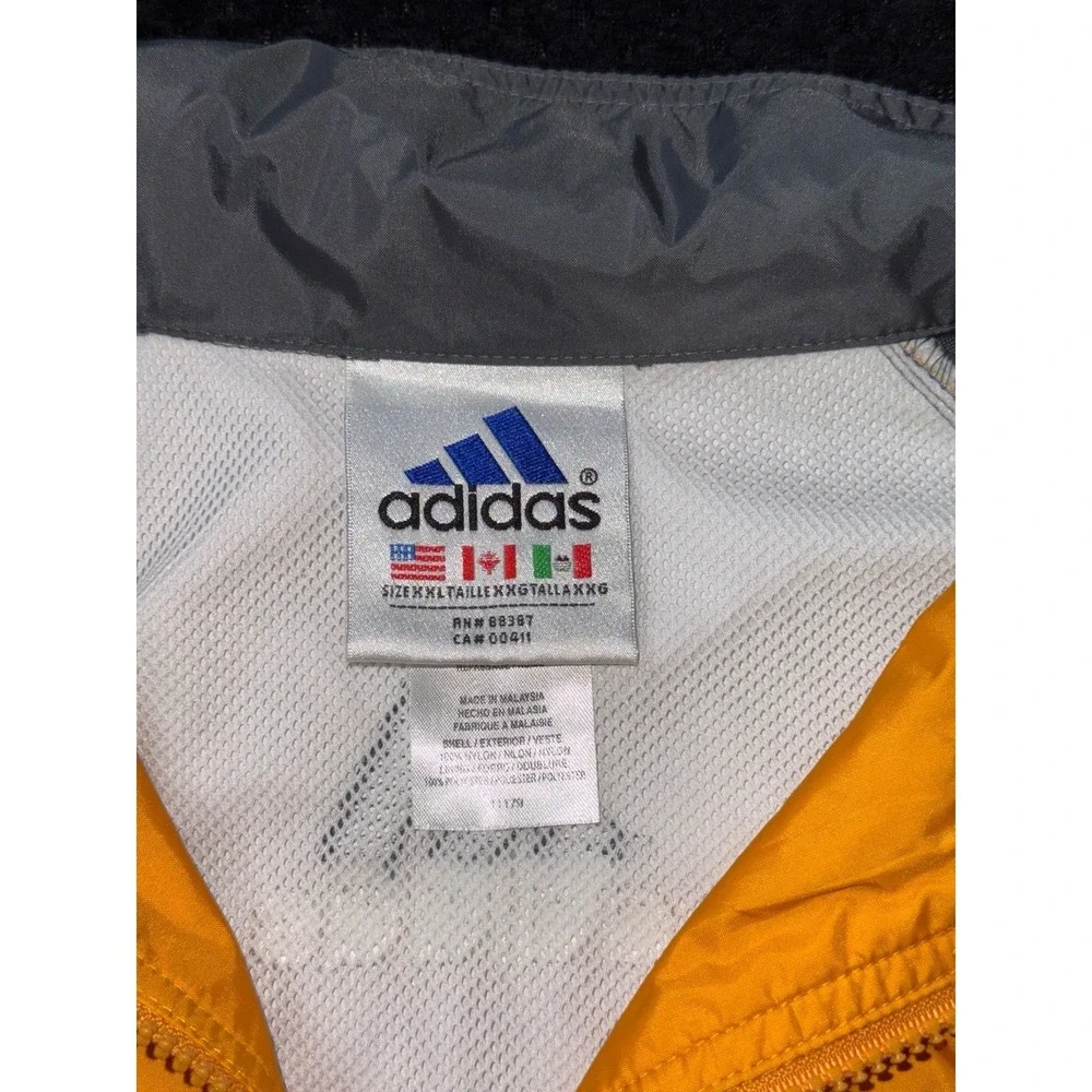 Adidas Mens Full Zip Wind Breaker Jacket Tech Shell‎ Size 2XL